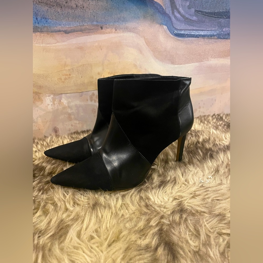 Zara black heeled boots with black leather size US WOMENS 5